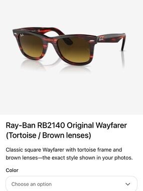 Ray-Ban RB2140 Original Wayfarer Sunglasses - Tortoise / Brown
Brand new